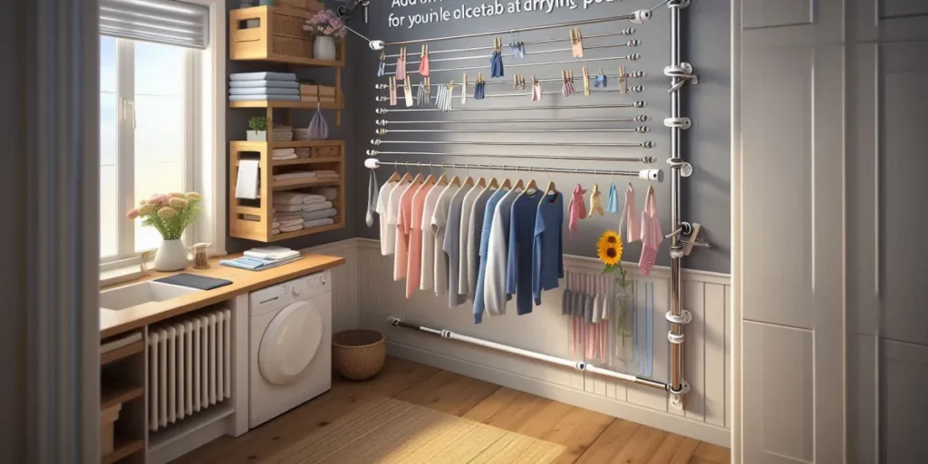 Transform Your Tiny Utility Room: 15 Genius Hacks for Maximum Function Add a Retractable Drying Rod for Delicate Items