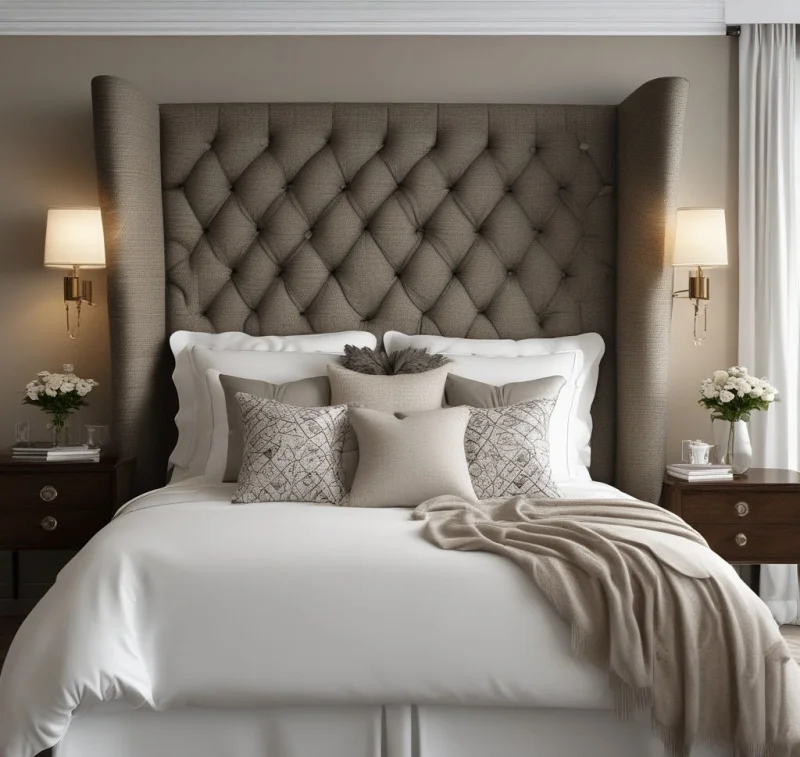 Classic High-Back Wingback Headboard

