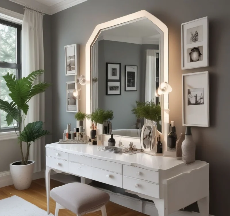 17 Stunning Mirror Ideas to Transform Your Bedroom Into a Luxurious Retreat Compact Vanity Mirror