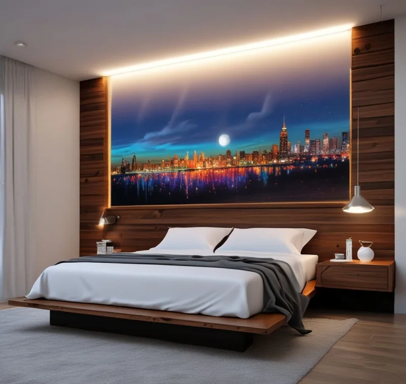 Contemporary LED-Lit Headboard
