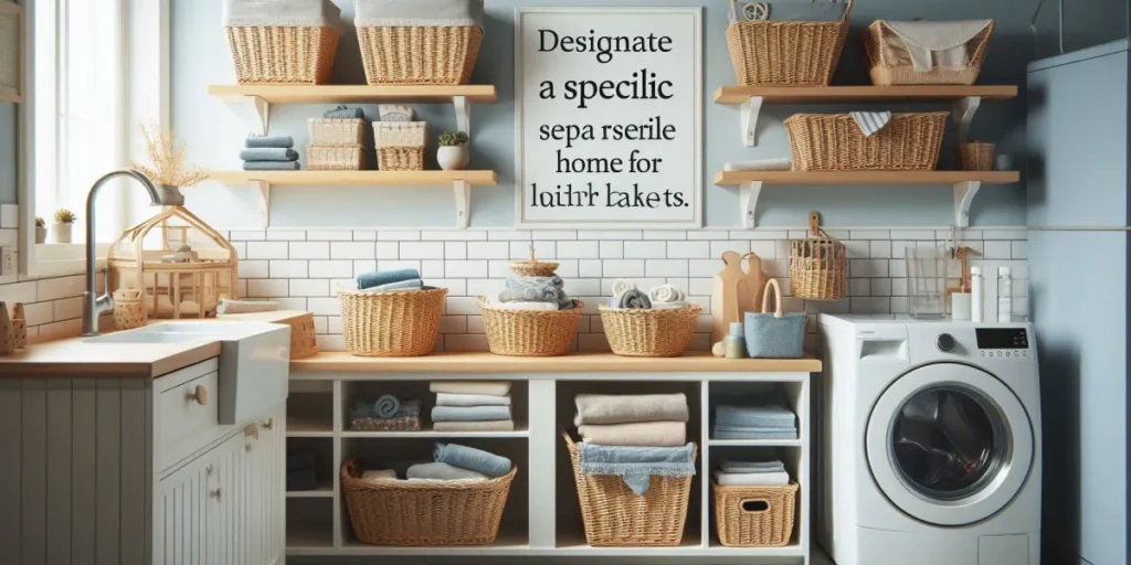 Transform Your Tiny Utility Room: 15 Genius Hacks for Maximum Function Designate a Specific Home for Laundry Baskets