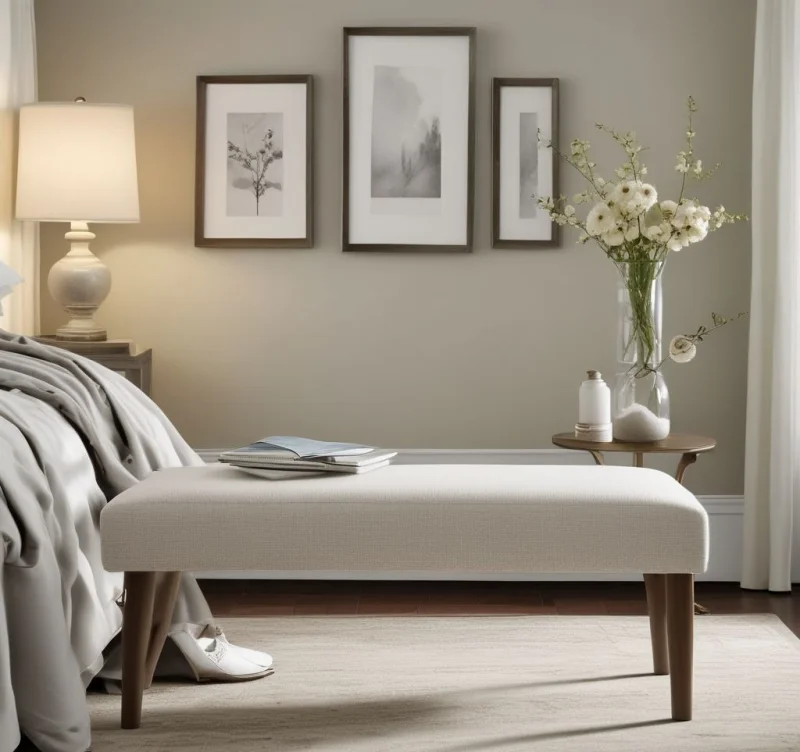 17 Beautiful Bedroom Bench Styles to Transform Your Space Fabric-Covered Comfort