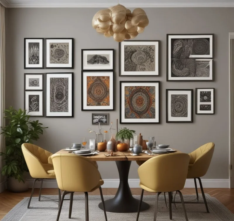 20 Beautiful Boho Dining Room Designs to Transform Your Space Gallery Wall of Art