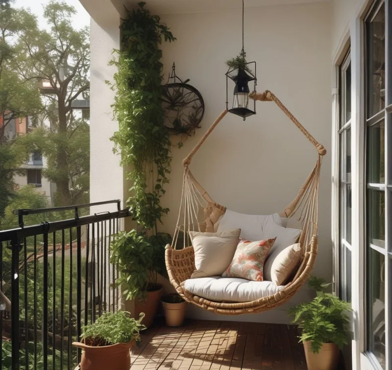 18 Creative Small Balcony Ideas - Transform Your Tiny Outdoor Space Hang a Swinging Chair for Relaxation