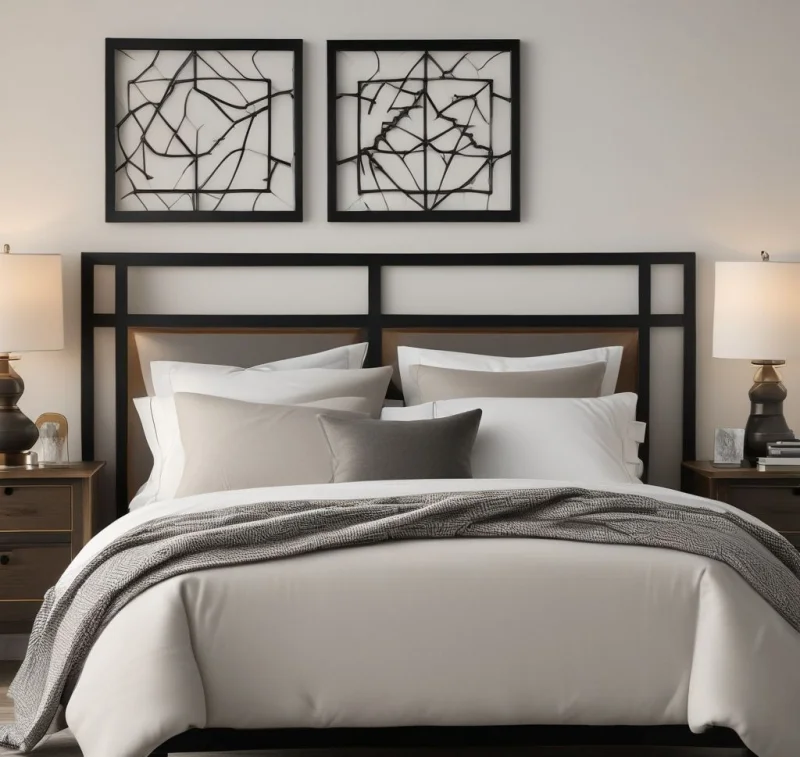 Industrial Metal Frame Headboard
