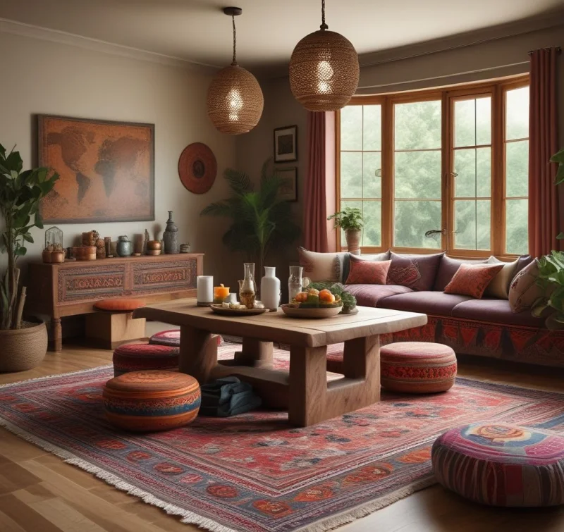 20 Beautiful Boho Dining Room Designs to Transform Your Space Low Floor Dining Setup