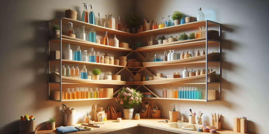 Transform Your Tiny Utility Room: 15 Genius Hacks for Maximum Function Maximize Corner Space with Triangular Shelving