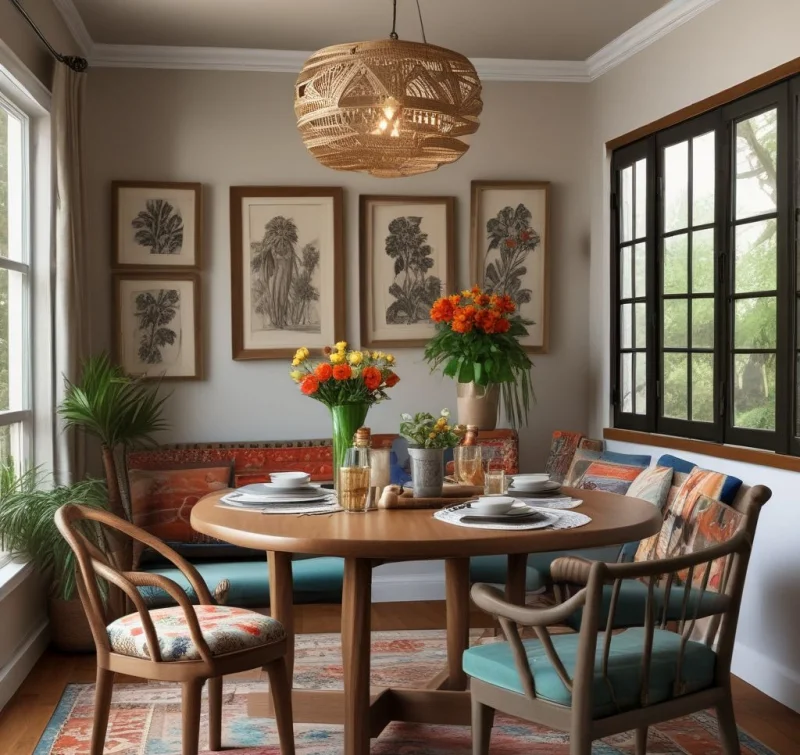 20 Beautiful Boho Dining Room Designs to Transform Your Space Mix-and-Match Chair Styles