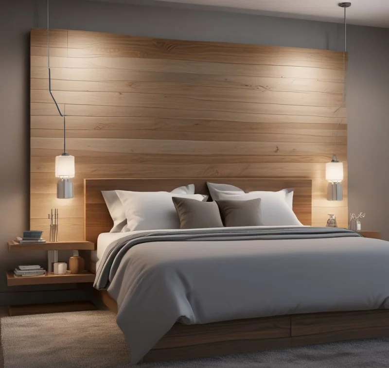Modern Floating Headboard Design
