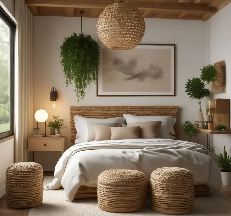 Natural Woven Seating for Organic Texture
