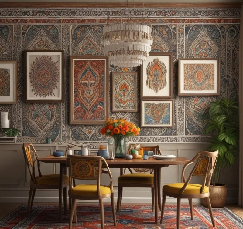 20 Beautiful Boho Dining Room Designs to Transform Your Space Pattern Play Throughout