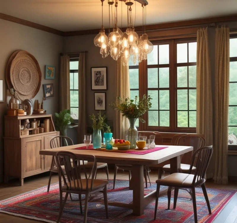 20 Beautiful Boho Dining Room Designs to Transform Your Space Rustic Meets Boho Style