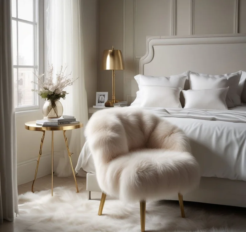 23 Beautiful Bedroom Chair Designs That Will Transform Your Room Soft Furry or Faux Fur Chair