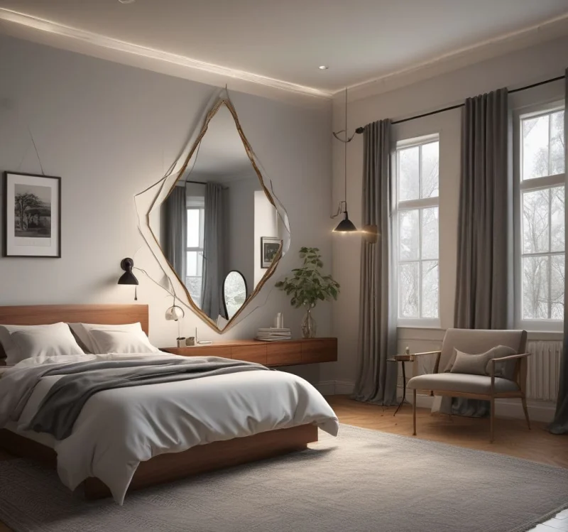 17 Stunning Mirror Ideas to Transform Your Bedroom Into a Luxurious Retreat Space-Saving Corner Mirror