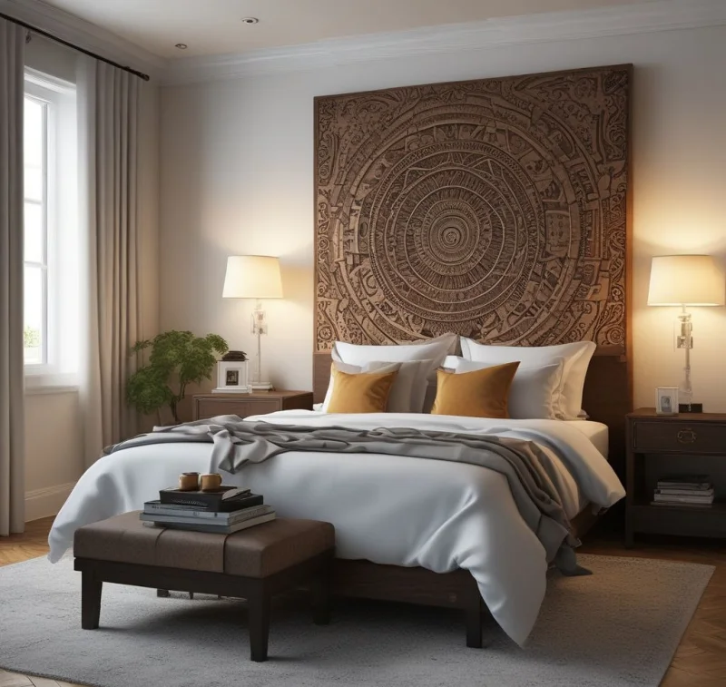 Space-Saving Wall-Mounted Headboard
