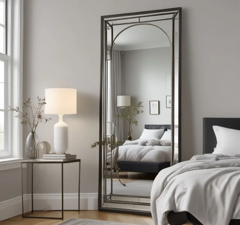 17 Stunning Mirror Ideas to Transform Your Bedroom Into a Luxurious Retreat Standing Floor-Length Mirror