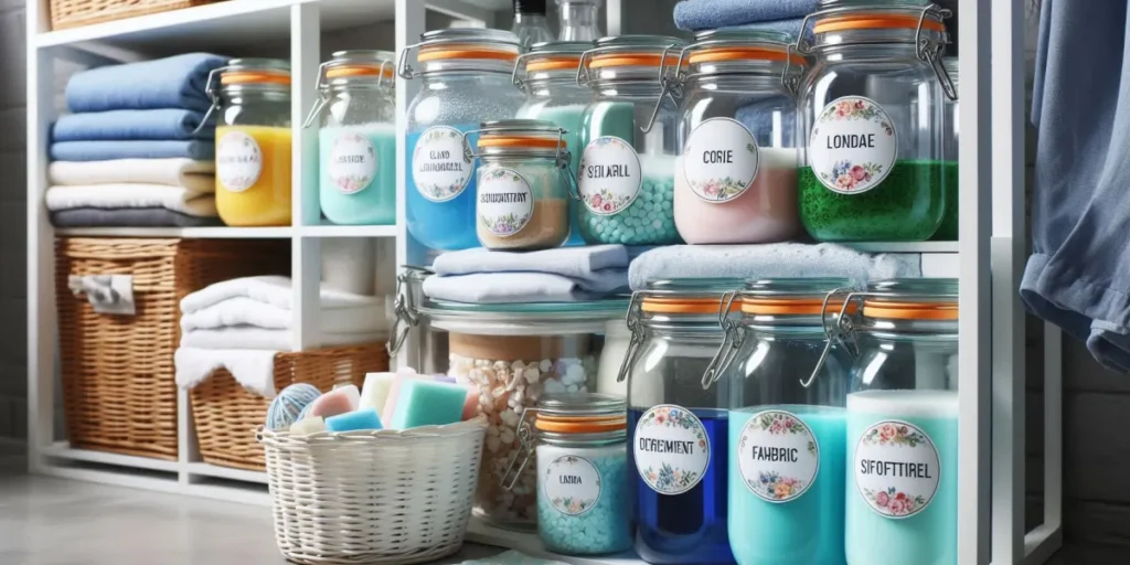 Transform Your Tiny Utility Room: 15 Genius Hacks for Maximum Function Store Supplies in Attractive Glass Jars