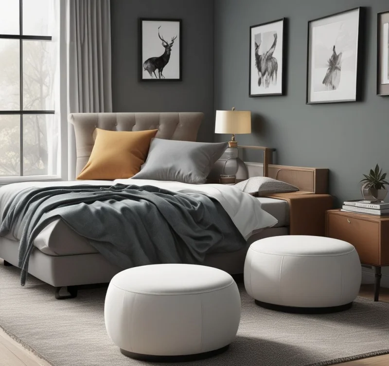 23 Beautiful Bedroom Chair Designs That Will Transform Your Room Versatile Pouf or Ottoman Chair