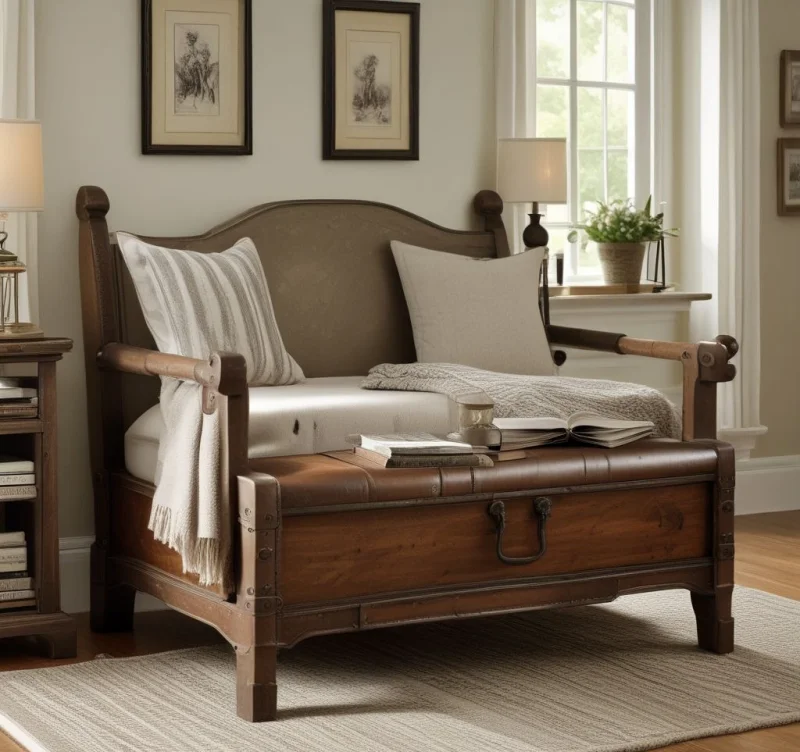 17 Beautiful Bedroom Bench Styles to Transform Your Space Vintage Trunk Style