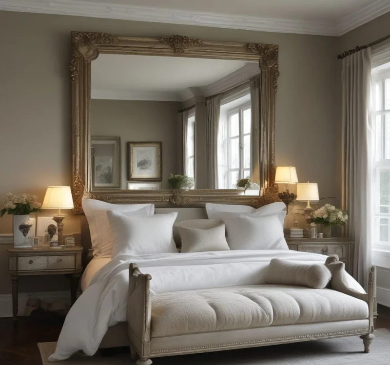 17 Stunning Mirror Ideas to Transform Your Bedroom Into a Luxurious Retreat Weathered Antique Mirror