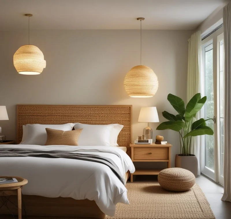 19 Stunning Bedroom Lighting Solutions That Will Transform Your Room Woven Natural Fiber Lighting