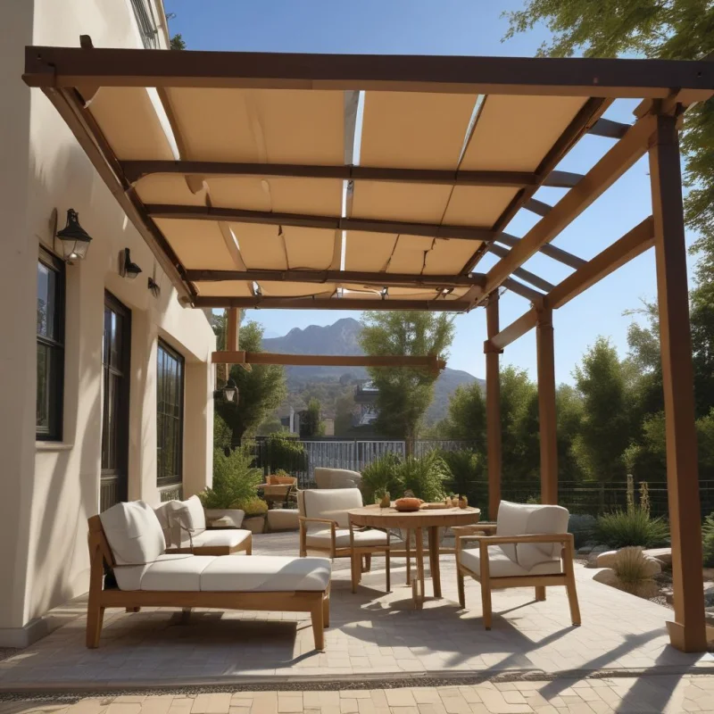 Adjustable Pergola with Sliding Canopy
