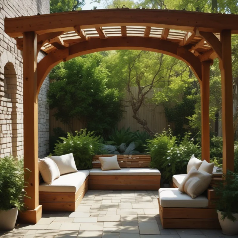 Archway with Built-In Seating

