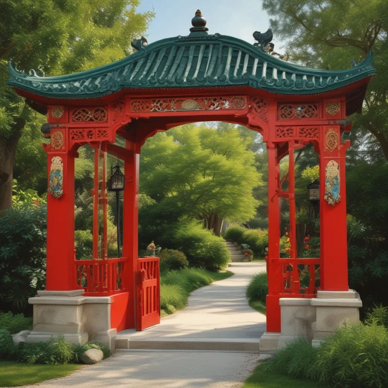 Asian-Inspired Decorative Gateway
