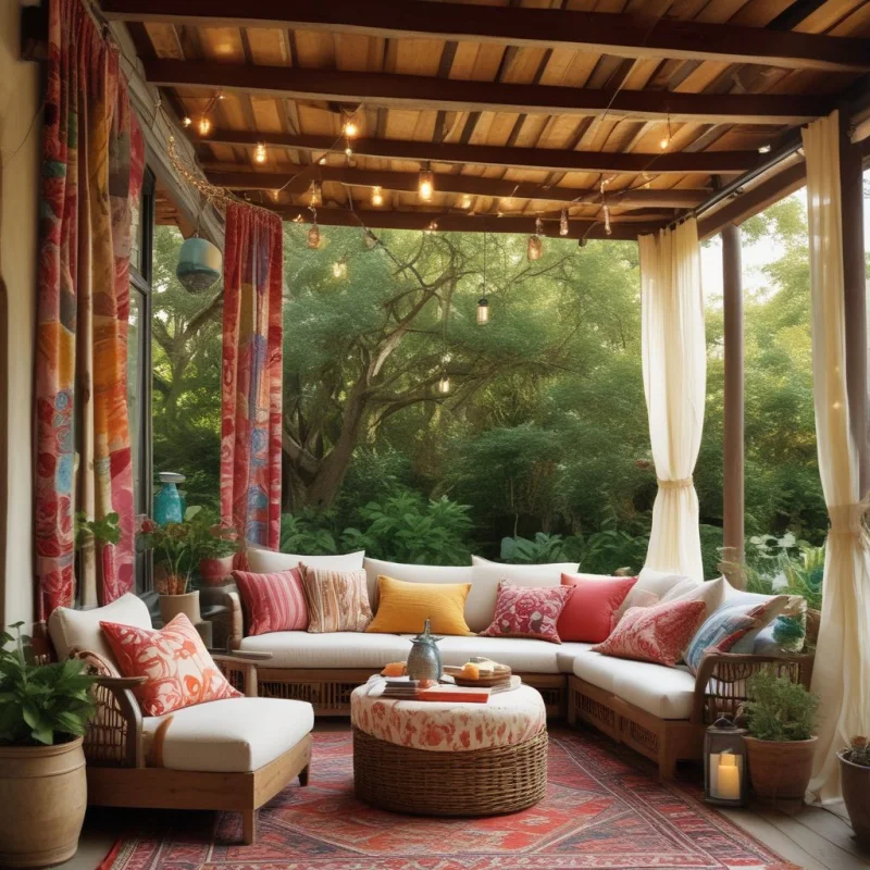 Bohemian Fabric-Draped Paradise
