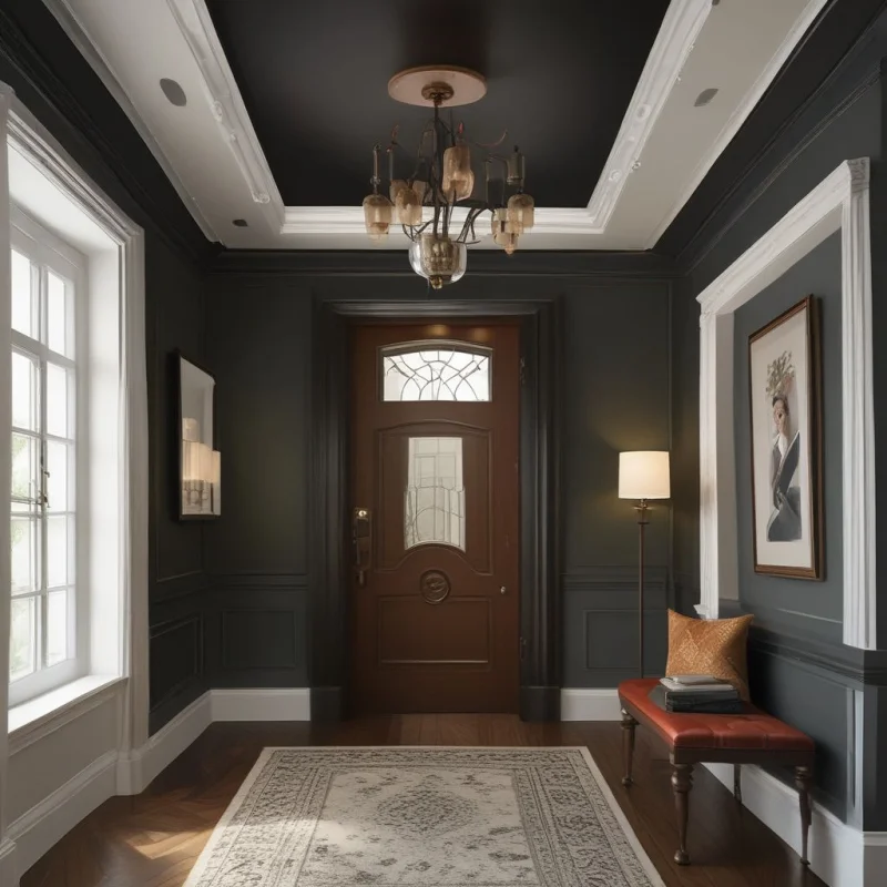 21 Clever Small Entryway Ideas to Transform Your Home's First Impression Bold Ceiling or Accent Colors