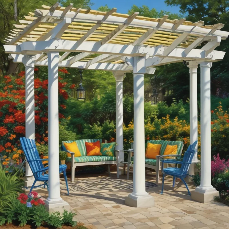 Bold Colorful Statement Pergola
