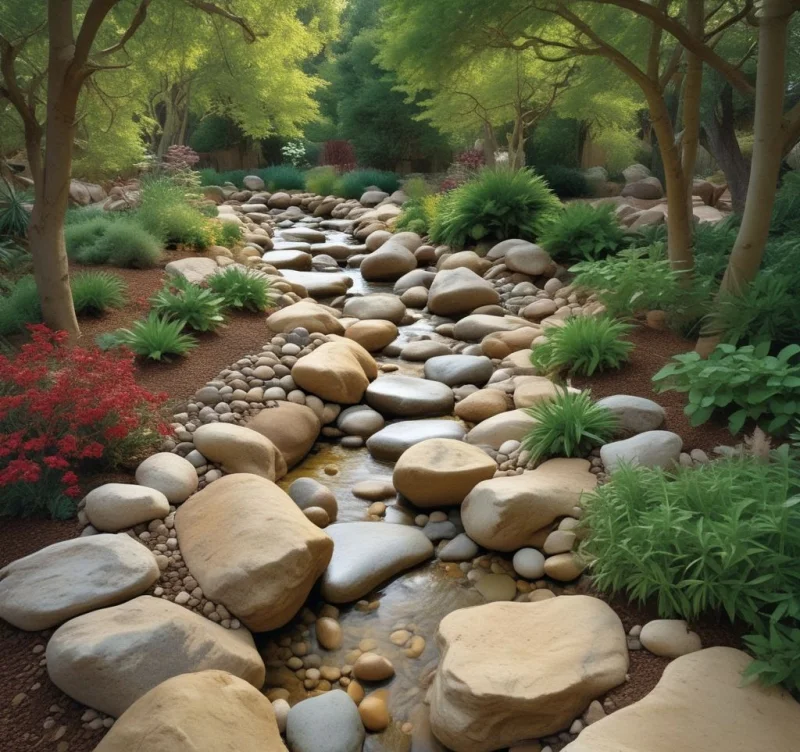 30 Creative Ways to Transform Your Yard with River Rock Magic Build a Magical Dry Creek Bed