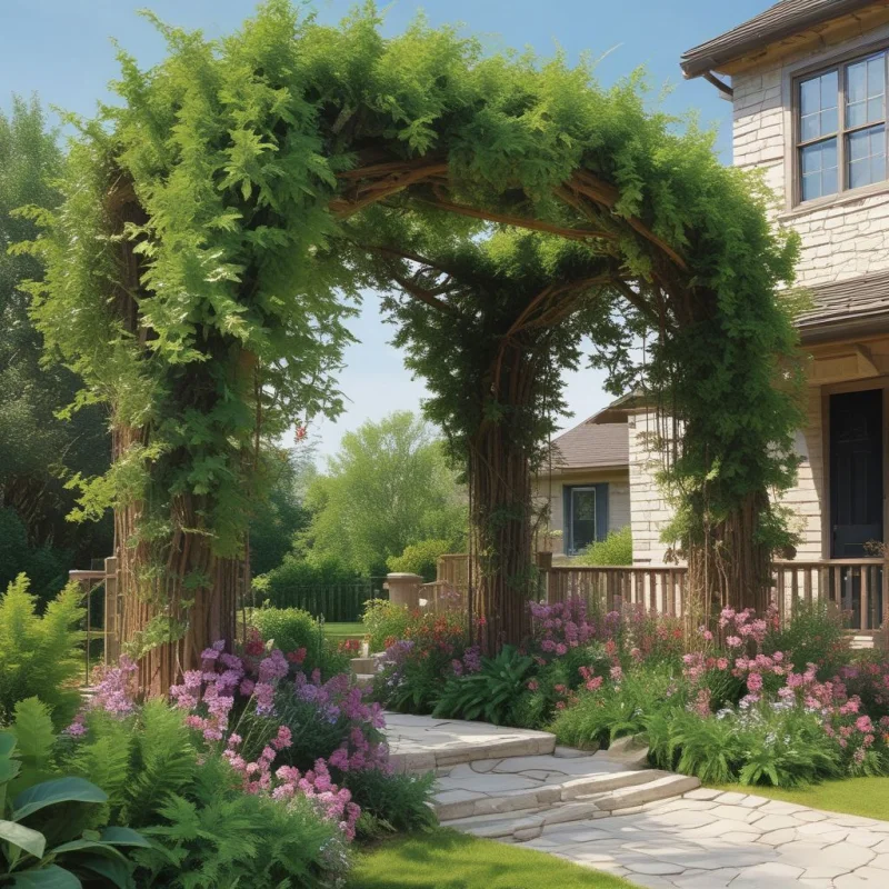 Cascading Plant Canopy Arch
