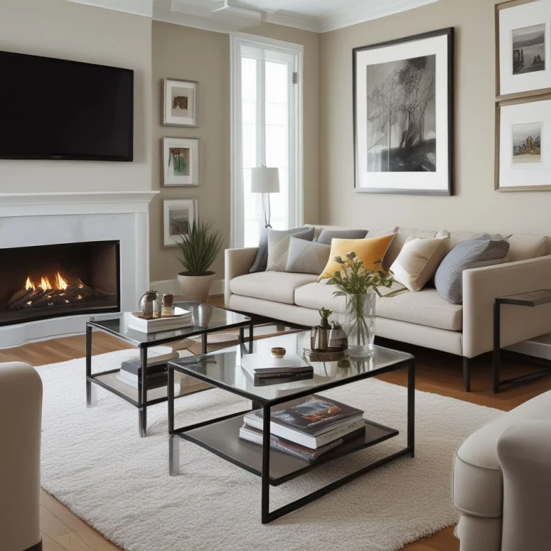 26 Smart Ways to Transform Your Tiny Living Room Into a Spacious Haven Choose Glass Tables and Surfaces