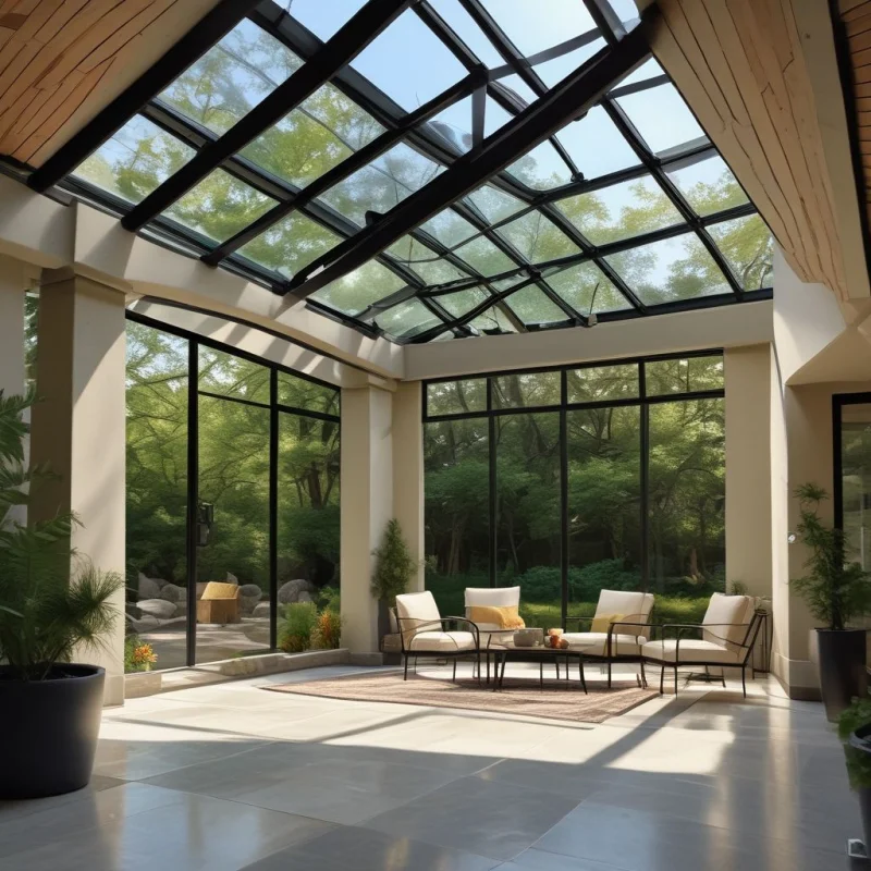 Clear Glass Ceiling for Modern Elegance
