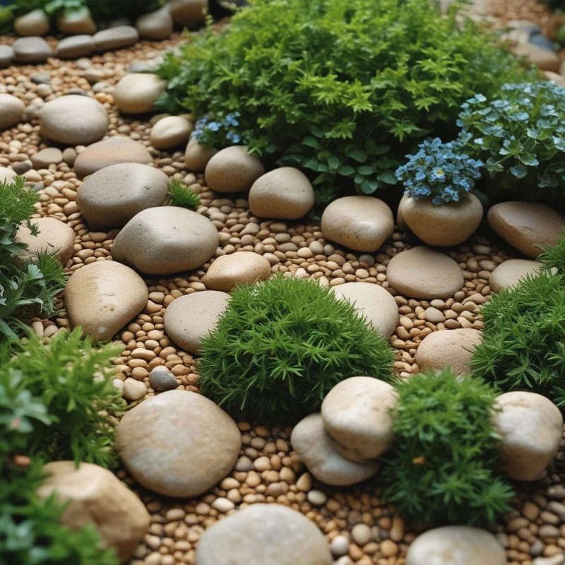Cobblestone Walkway Garden
