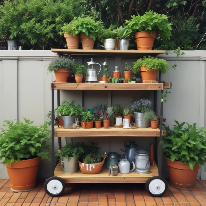 Converted Bar Cart Garden
