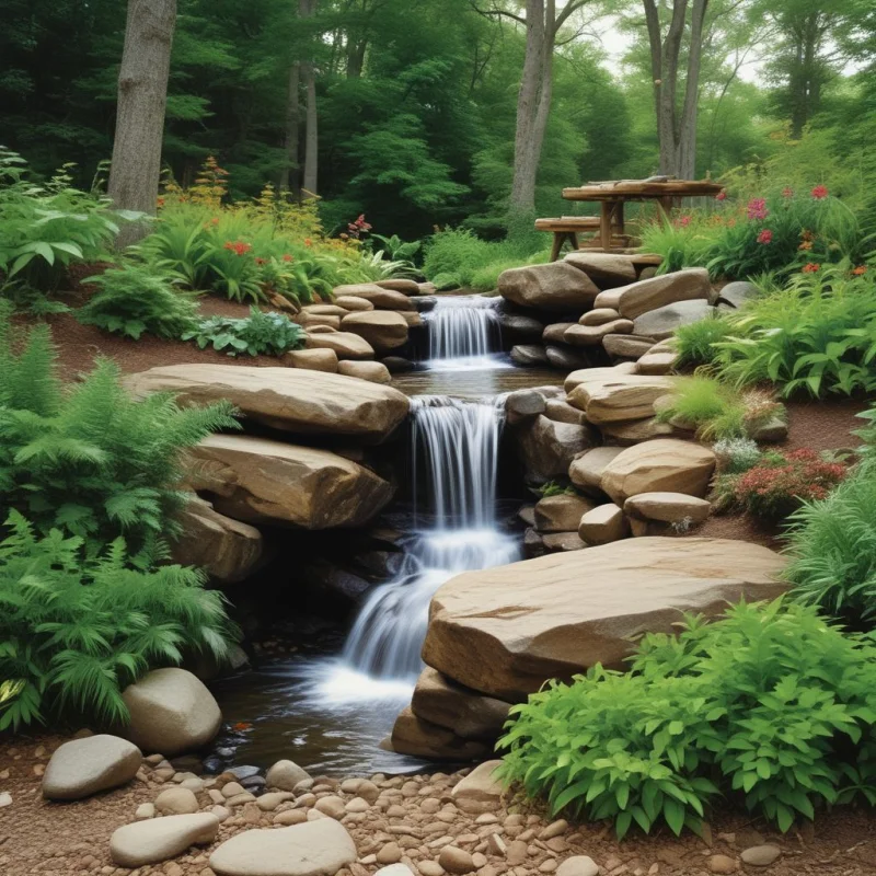 21 Stunning Mini Waterfall Ideas for Your Garden Paradise Country-Style Natural Design