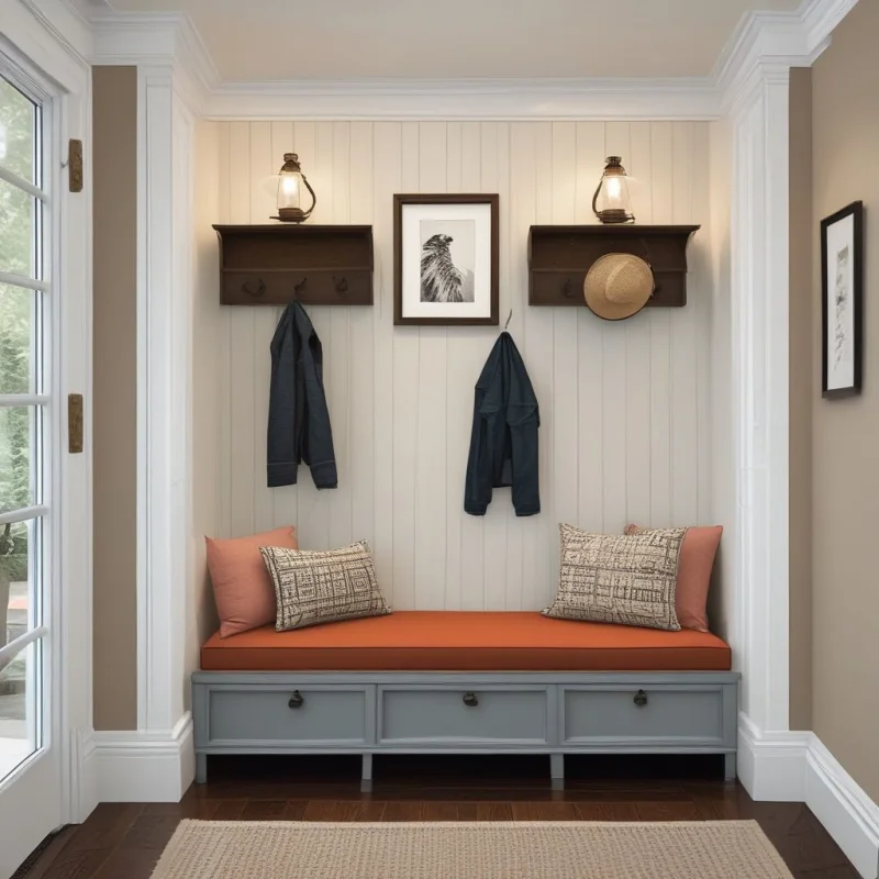 21 Clever Small Entryway Ideas to Transform Your Home's First Impression Cozy Built-In Seating