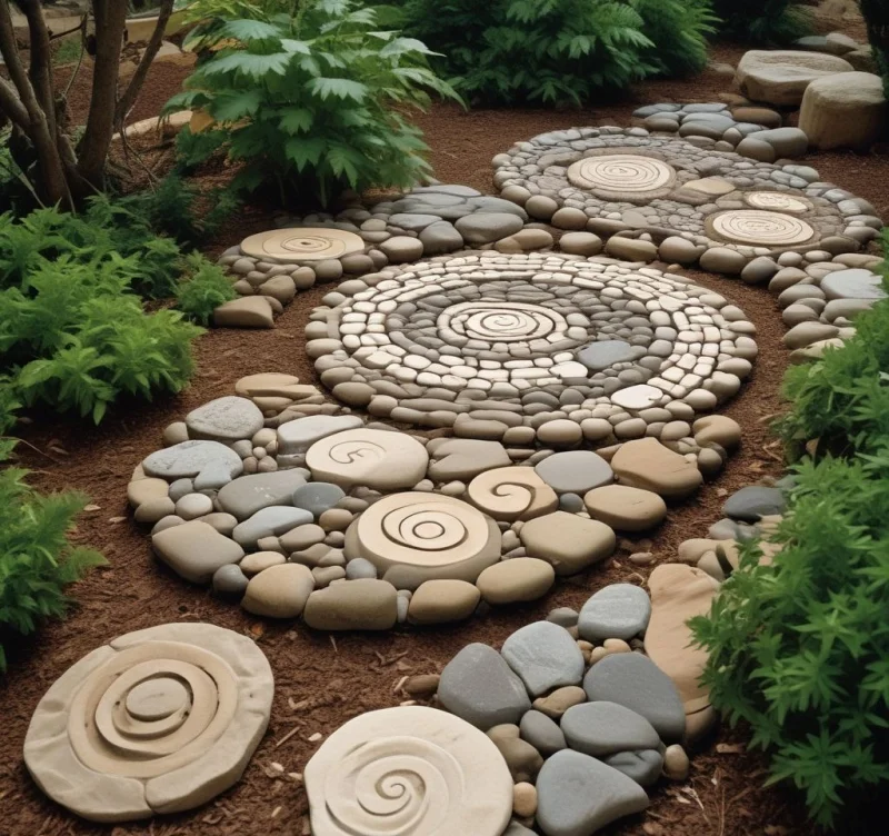 30 Creative Ways to Transform Your Yard with River Rock Magic Create Artistic Stepping Stone Patterns