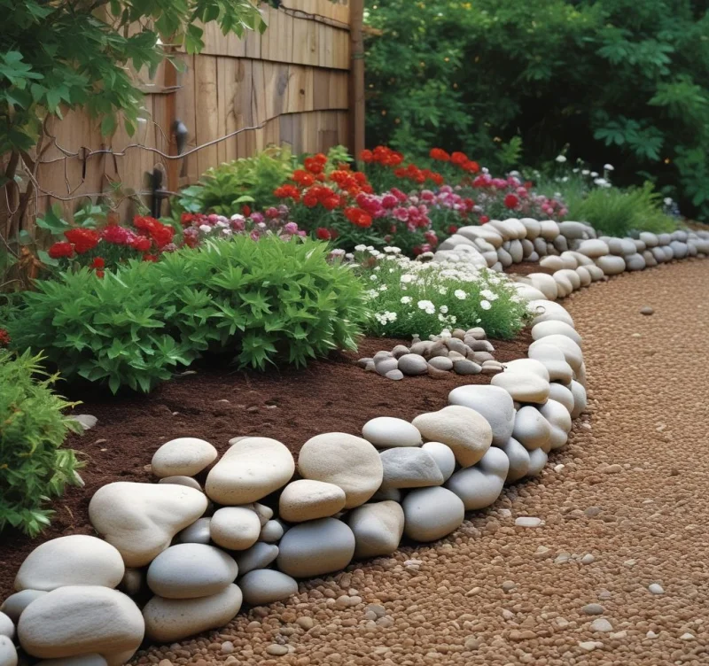 30 Creative Ways to Transform Your Yard with River Rock Magic Create Natural Garden Boundaries