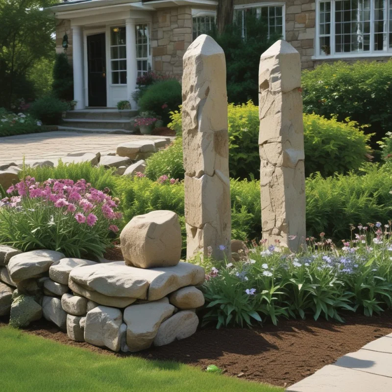 18 Creative Garden Border Ideas for Stunning Flower Beds Decorative Stone Posts