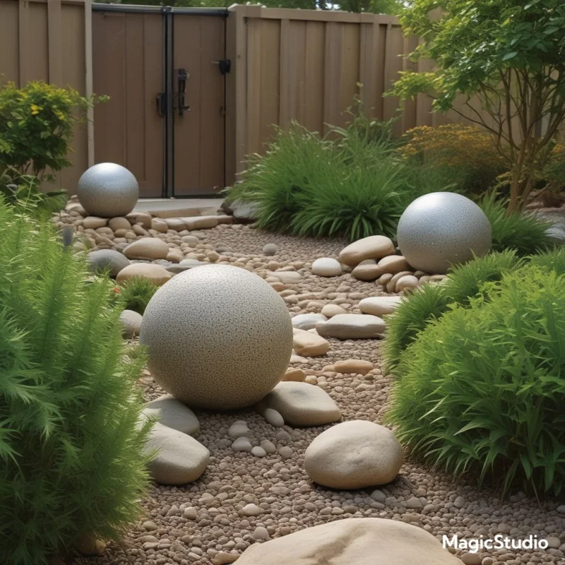 30 Creative Ways to Transform Your Yard with River Rock Magic Design Eye-Catching Sphere and Stone Combinations
