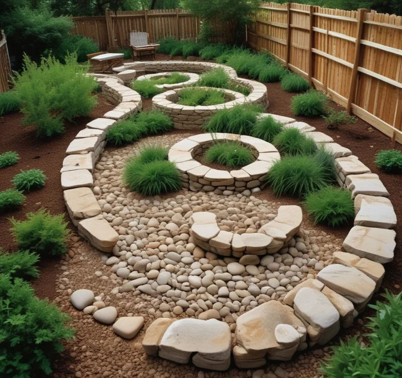 30 Creative Ways to Transform Your Yard with River Rock Magic Design Spiral Herb Garden Sanctuaries
