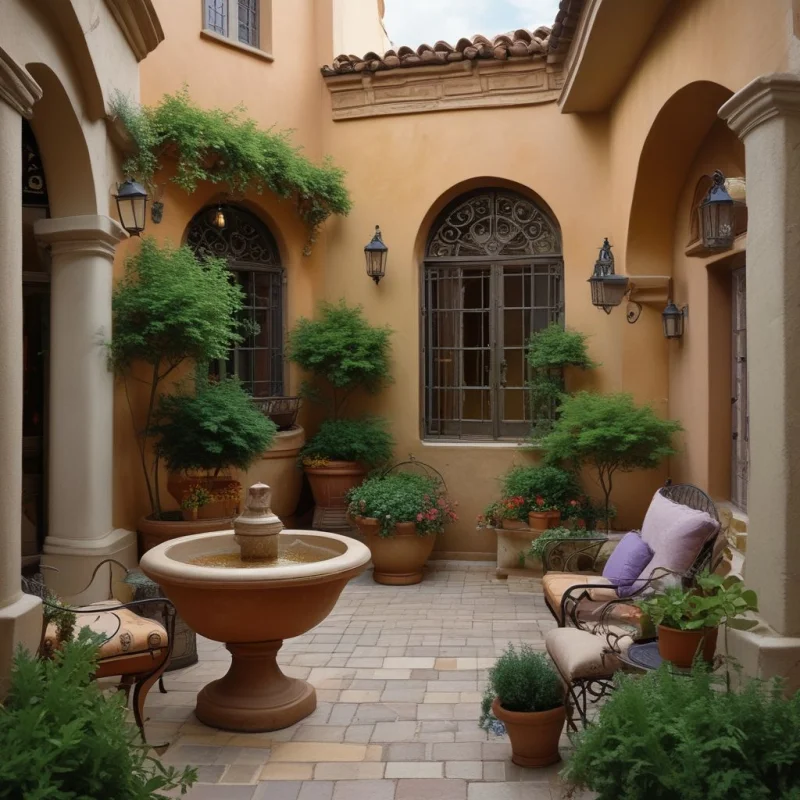 European Courtyard Charm
