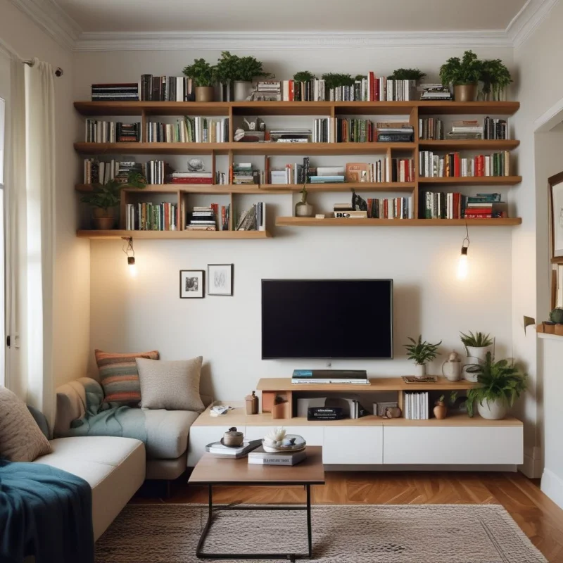 26 Smart Ways to Transform Your Tiny Living Room Into a Spacious Haven Float Shelves for Stylish Storage