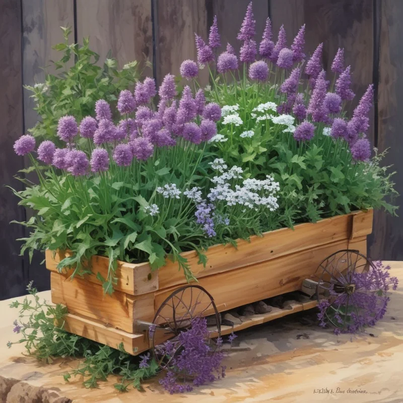 18 Creative Herb Garden Ideas to Transform Your Home Space Flowering Herb Display