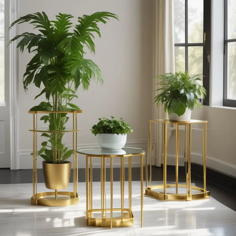 Glass and Brass Pedestal
