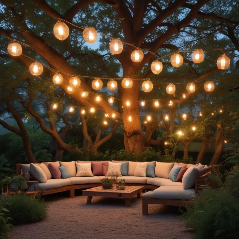 17 Boho Garden Ideas to Create Your Own Peace Haven Glowing Evening Ambiance