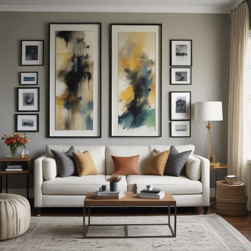 26 Smart Ways to Transform Your Tiny Living Room Into a Spacious Haven Hang One Large Artwork Piece